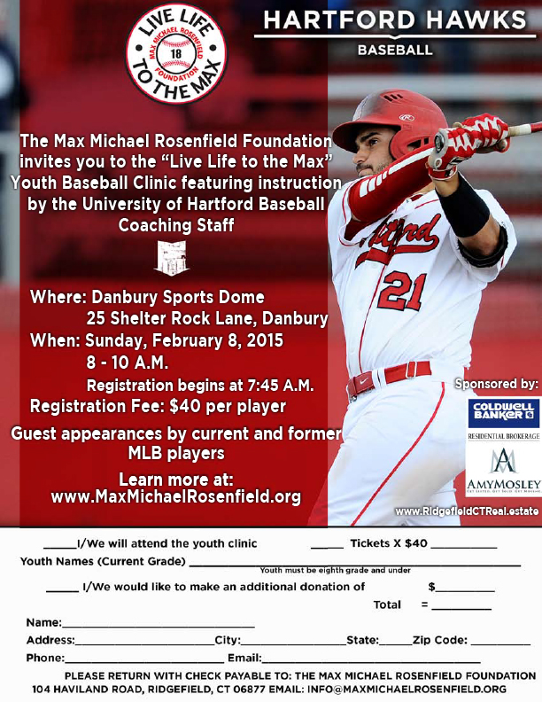 Live Life to the Max Youth Baseball Clinic at University of Hartford